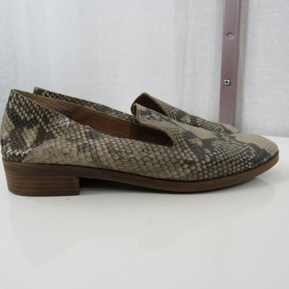 Lucky Brand Size 9 Snake Cut-Out Side Cahill Almond Toe Slip On Leather Flats - Picture 7 of 13